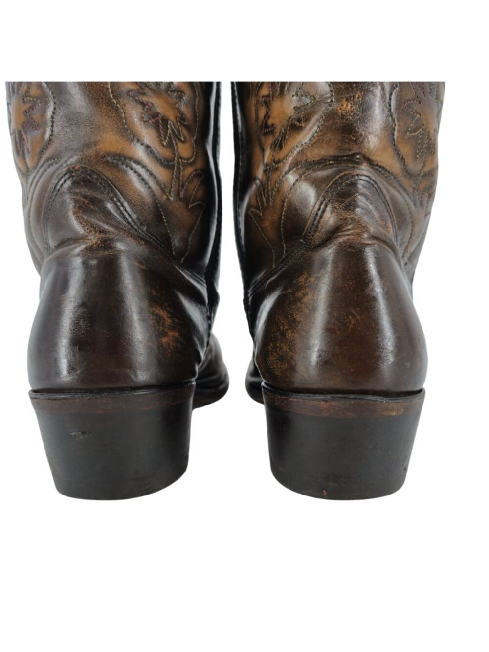 Vintage Unbranded Cowboy Western Boots Mens size 9D Brown Leather Distressed - Picture 6 of 13